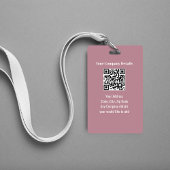 Badge Employé code QR photo moderne rose