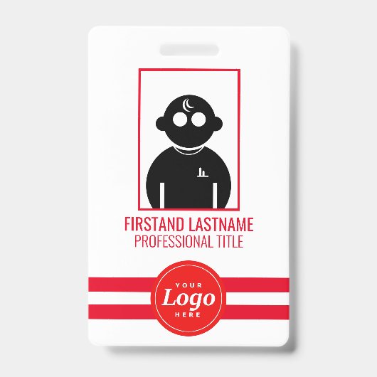 Badge employé codé QR rouge V1 (Avant)