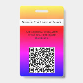 Badge Employé de l'école Code QR Code du personnel Code (Arrière)