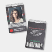 Badge Employé de l'école Enseignant Code à barres person (Avant & arrière)