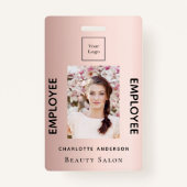 Badge employé de l'entreprise de photo en or rose (Devant)