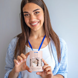 Badge employé de l'entreprise de photo en or rose