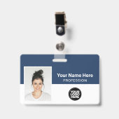 Badge Employé de l'entreprise, Nom, Logo, Carte d'identi (Avant avec clip)