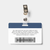 Badge Employé de l'entreprise, Nom, Logo, Carte d'identi (Arrière avec clip)