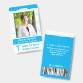 Badge Employé de l'hôpital Infirmière Logo de code-barre (Avant & arrière)