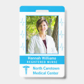 Badge Employé de l'hôpital Infirmière Logo de code-barre (Avant)