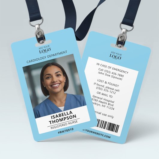 Badge Employé de l'hôpital Médicale docteur Sky Blue Pho