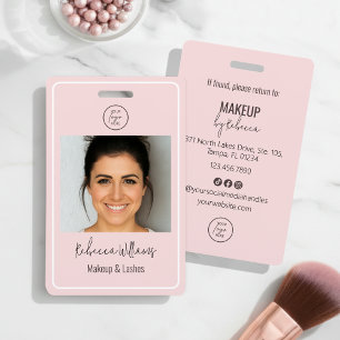 Badge Employé de Maquillage avec Logo Photo Modern