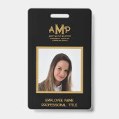 Badge employé de monogramme à 3 lettres de Black G (Avant)