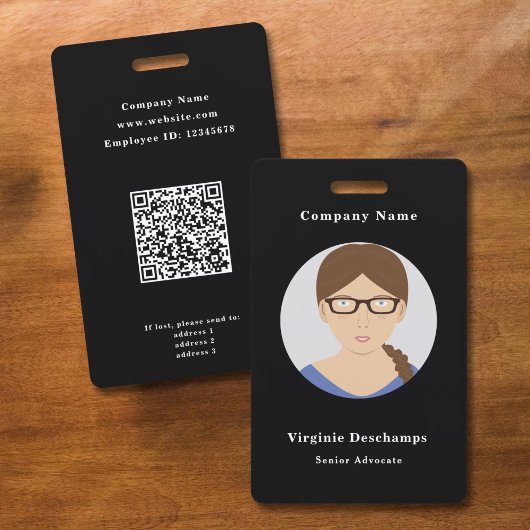 Badge employé de photo de cercle noir