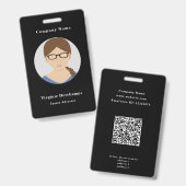 Badge employé de photo de cercle noir (Avant & arrière)