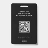 Badge employé de photo de cercle noir (Arrière)