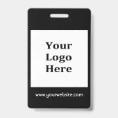 Badge Employé de photo noir classique (Arrière)