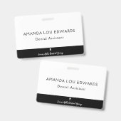 Badge Employé dentaire (Avant & arrière)