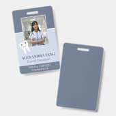 Badge Employé du bureau des dentistes, adjoint dentaire  (Front & Back)