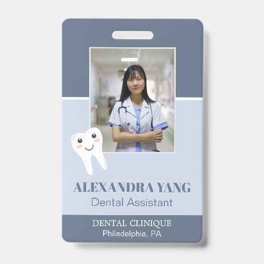 Badge employé du cabinet dentaire, assistante dentaire P (Avant)