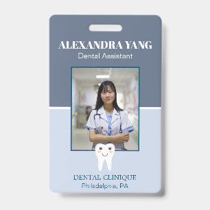 Badge employé du cabinet dentaire, Photo d'assistant den