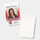 Badge Employé du magasin - Rouge (Avant & arrière)