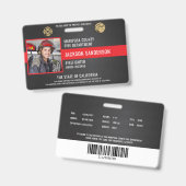 Badge Employé du service d'incendie de pompier sur mesur (Front & Back)