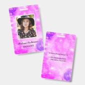 Badge Employé Étincelle violette Insigne d'identificatio (Front & Back)