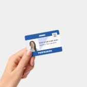 Badge Employé Horizontal | Code-Barres Logo Photo Nom (Manuel / portable)