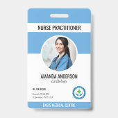 Badge Employé ID Médical de l'Hôpital Code QR Code Barre (Avant)