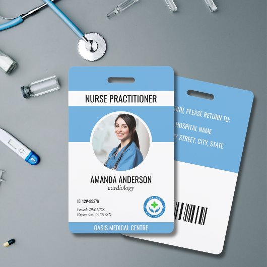 Badge Employé ID Médical de l'Hôpital Code QR Code Barre