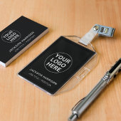 Badge Employé ID Professionnel Logo Professionnel Noir