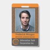 Badge Employé informatique code à barres personnalisé av (Avant)