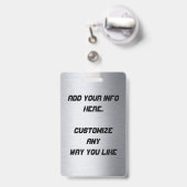 Badge employé inspiré du métal (Arrière avec rétractable)