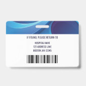 Badge Employé Médicale bleu personnalisé (Dos)