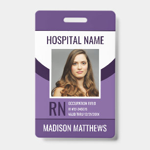 Badge Employé Médicale pourpre personnalisé