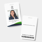 Badge Employé Moderne Tourbillon Vert (Avant & arrière)