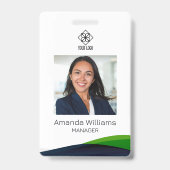 Badge Employé Moderne Tourbillon Vert (Avant)