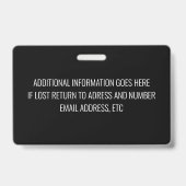 Badge Employé noir (Arrière)