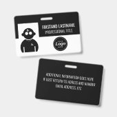 Badge Employé noir (Avant & arrière)