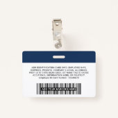 Badge Employé, nom, logo, photo ID (Dos avec clip)