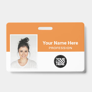 Badge Employé, nom, logo, photo ID