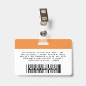 Badge Employé, nom, logo, photo ID (Dos avec clip)