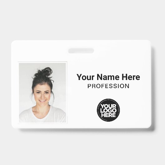 Badge Employé, nom, logo, photo ID (Avant)