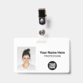 Badge Employé, nom, logo, photo ID (Avant avec clip)