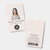 Badge employé personnalisé avec photo, code-barres (Avant & arrière)