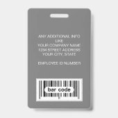Badge Employé personnalisé - Code barre du logo de la ph (Arrière)