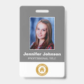 Badge Employé personnalisé - Code barre du logo de la ph (Avant)