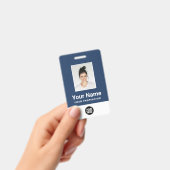 Badge Employé Personnalisé, Code-Barres, Logo, Nom (Manuel / portable)