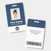 Badge Employé Personnalisé, Code-Barres, Logo, Nom (Avant & arrière)