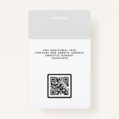 Badge Employé personnalisé du bureau d'entreprise (Dos)