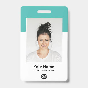 Badge Employé Personnalisé Grande Photo Logo Turqu