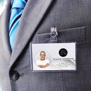 Badge Employé personnalisé ID photo Société Faux Silver