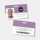 Badge Employé personnalisé - Logo, Photo, Code-barres, B (Avant & arrière)